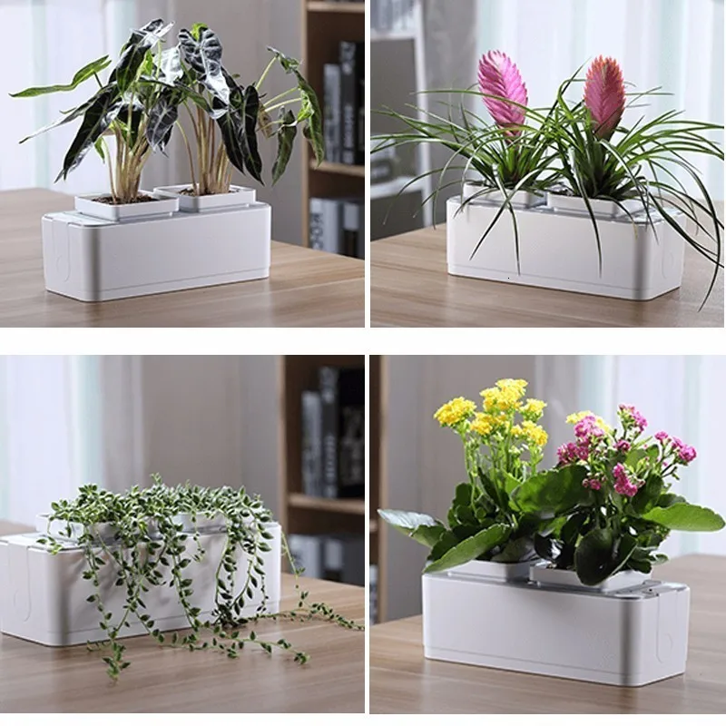 Soilless cultivation equipment intelligent hydroponic planter nursery flower planting box automatic water absorbing flower pot