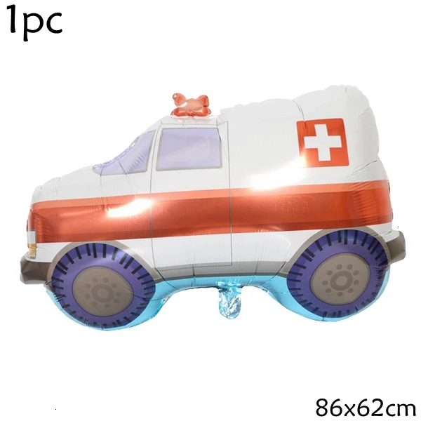 Big Ambulance 1 упаковка конструкция автомобиля надувной Фольга воздушные шары экскаватор транспортного средства Беби Шауэр Детский Мальчики счастливые декор для вечеринки в честь Дня рождения поставки - Цвет: Big Ambulance