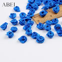 300pcs Multicolor Mini Satin Ribbon Rose Heads for Crafting and Decoration (Royal Blue)