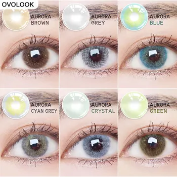 

OVOLOOK-2pcs/pair Contact Lenses Colored Eye Lenses Colorful Lenses for Eyes Cosmetics Lenses (6 color,24 lenses degree)