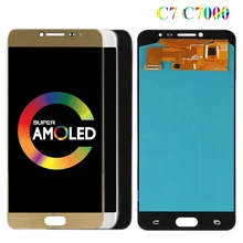C7000 Super AMOLED Pour Samsung Galaxy C7 C7000 SM-C7000 ÉCRAN LCD Écran Tactile En Verre Numériseur Assemblée Pièce De Rechange