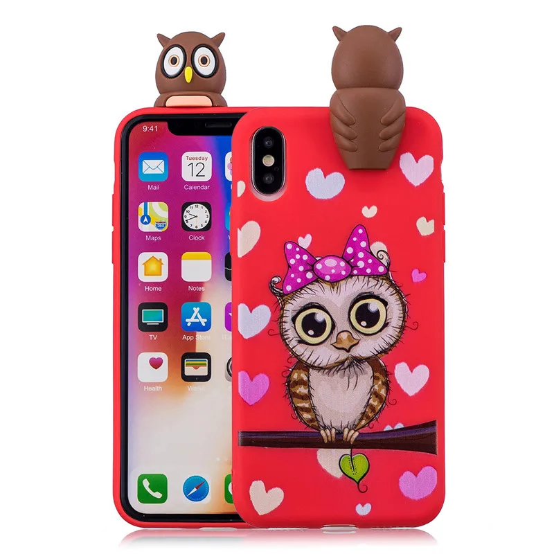 M 3D Мягкий Силиконовый ТПУ чехол для iPhone 11 Pro X XR XS Max прекрасная панда кошка собака Телефон с единорогом чехол для iPhone 6 6S 7 8 Plus 5 5S SE - Цвет: M