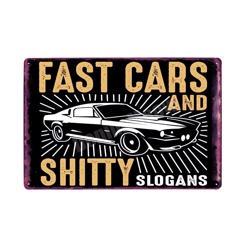 Fix Cars Plaque Shabby Chic Metal Tin Signs Classic Car Wall Art Poster Advertising Plates Bar Garage Vintage Home Decor MN117 - Цвет: N