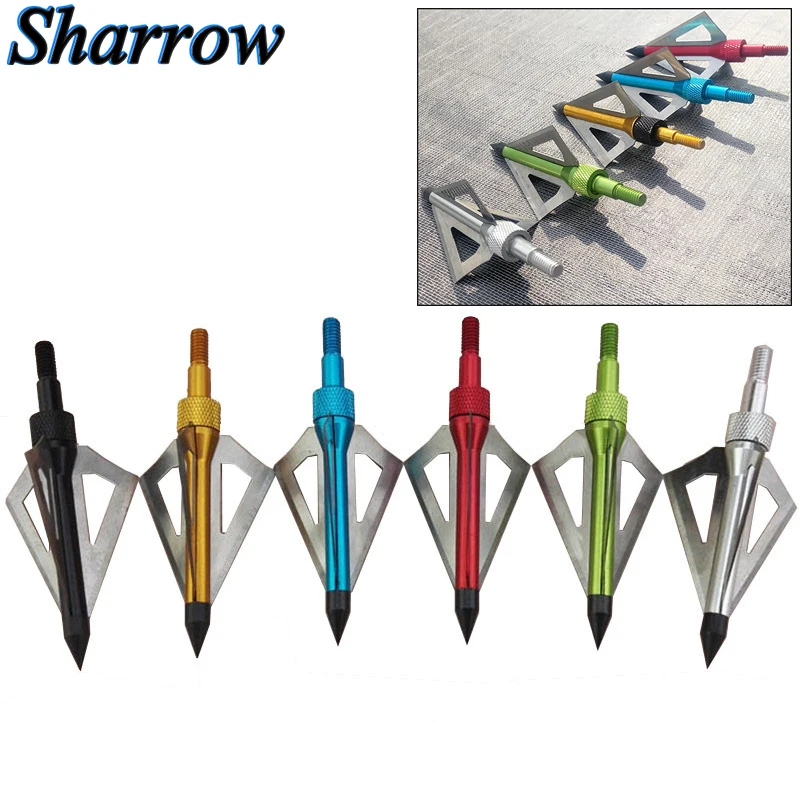 

6pcs Hunting Arrow Heads Tips 3 Fixed Blades Archery Broadhead 100 Grain Arrowheads for Compound Crossbow Hunting Arrow