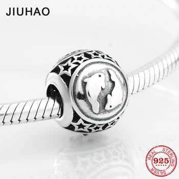 

Love peace fashion 925 Sterling Silver Pisces constellation beads Fit Original Pandora Charm Bracelet Jewelry making
