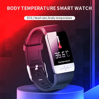 

Newest 2020 Body Temperature & ECG Monitor Profession Smart Watch T1 Sport Fitness Tracker for Men Women Clock Thermomete