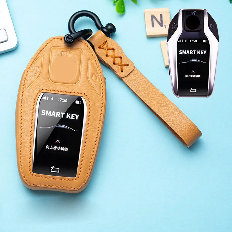 

Car Key Cover Protection Case For BMW 7 Series I12 730 740 750 760 G11 G12 G20 GT 5 Series 530i X3 6 Series Key Covers Leather