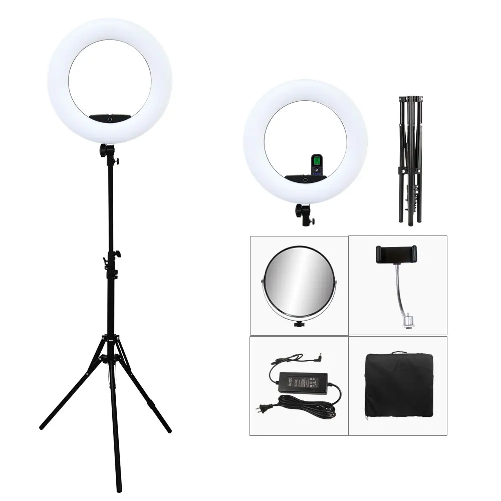  Yidoblo FE-480II Bi-color Photo Studio Ring Light Kit 96W LED Video Light Lamp RC LCD Photographic  - 32885099370