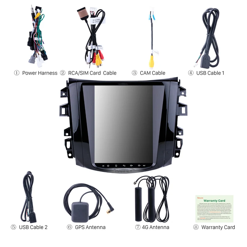 Perfect Harfey Multimedia Player with Rear camera Mirror  WIFI for 2018 Nissan NAVARA Terra 9.7" Car GPS Navi Android 9.1 Radio 4G LTE 3