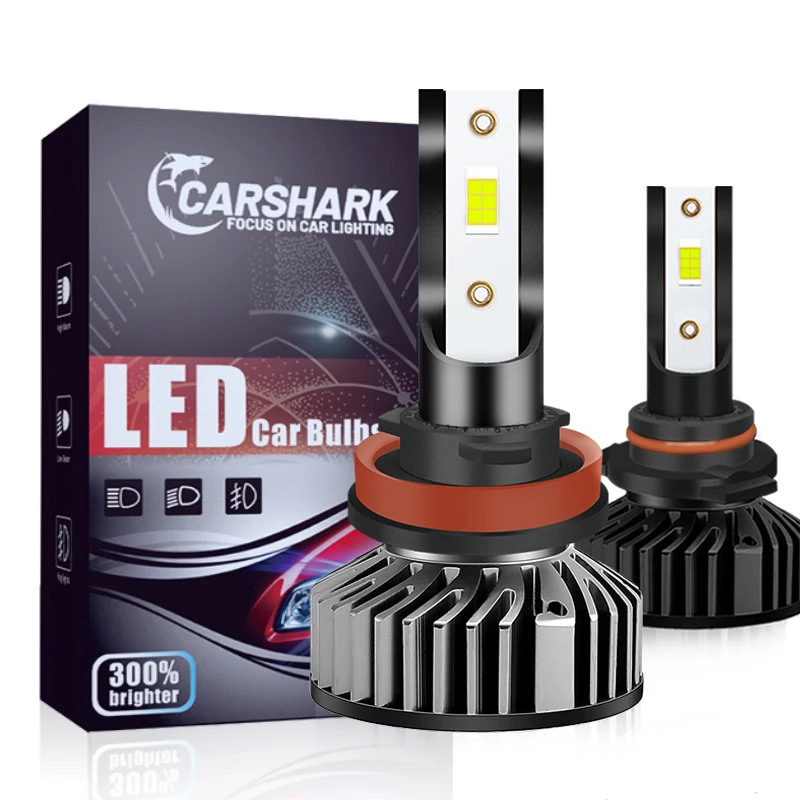 Carshark Turbo H7 Led Headlight 20000Lm H1 H4 Bulb High Low Beam 12V 55W Hb3 Hb4 Lamp 3000K 6000K 8000K H11 9005 9006 Fog Lights |