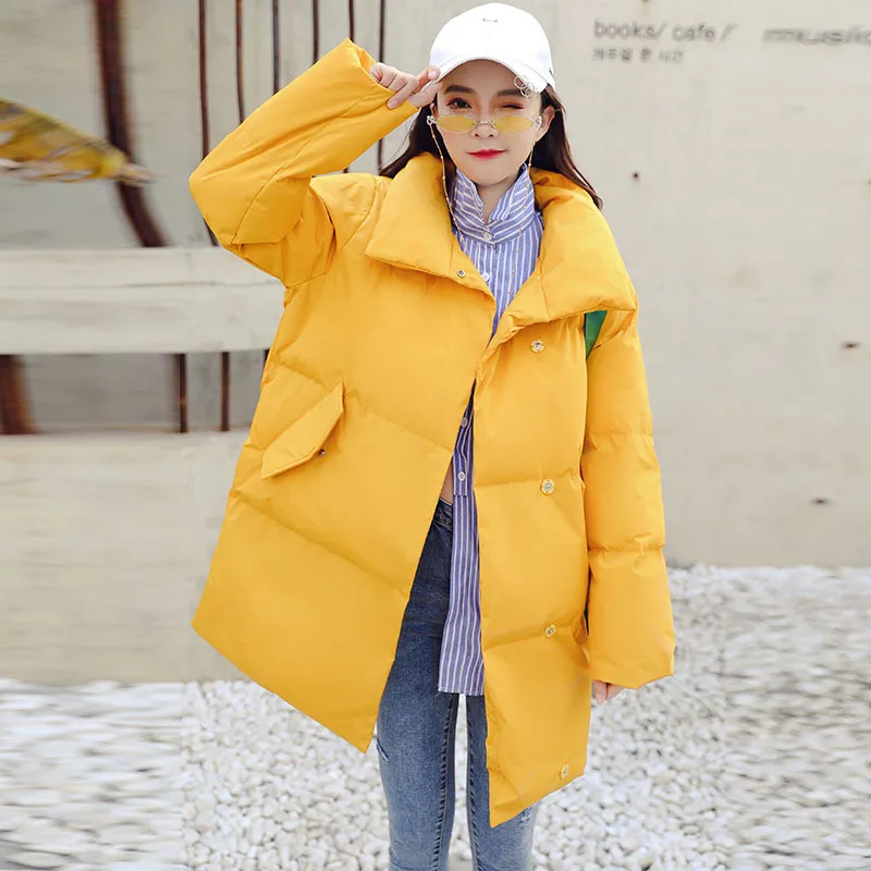

Photo Shoot Down Jacket Women's 2019 New Style Korean-style Mid-length Loose And Plus-sized Cotton-padded Clothes Students Cotto