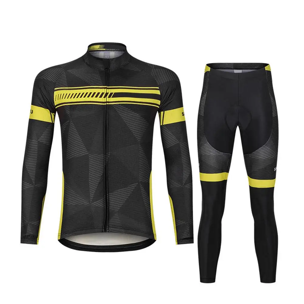 

2019 long sleeve Cycling jersey Suit Summer Breathable ropa ciclismo bicycle clothing MTB bike Men clothes Set