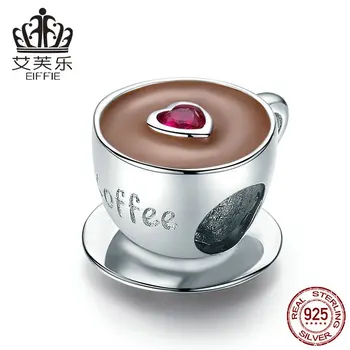

Coffee Cup Diy 925 sterling silver original bead for jewelry making Fit pandora charms bracelet