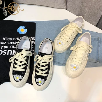 

RY-RELAA woman shoes 2020 fashion luxury genuine leather womens shoes ins canvas shoes Summer new women casual shoes Skate shoes