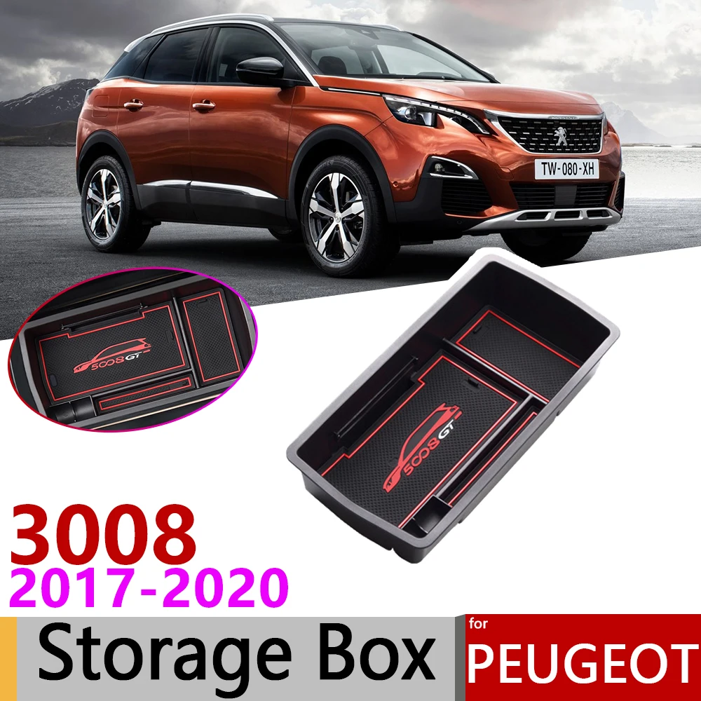 Подлокотник для Peugeot 3008 MK2 3008GT GT 2017 2018 2019 органайзер хранения аксессуары логотип