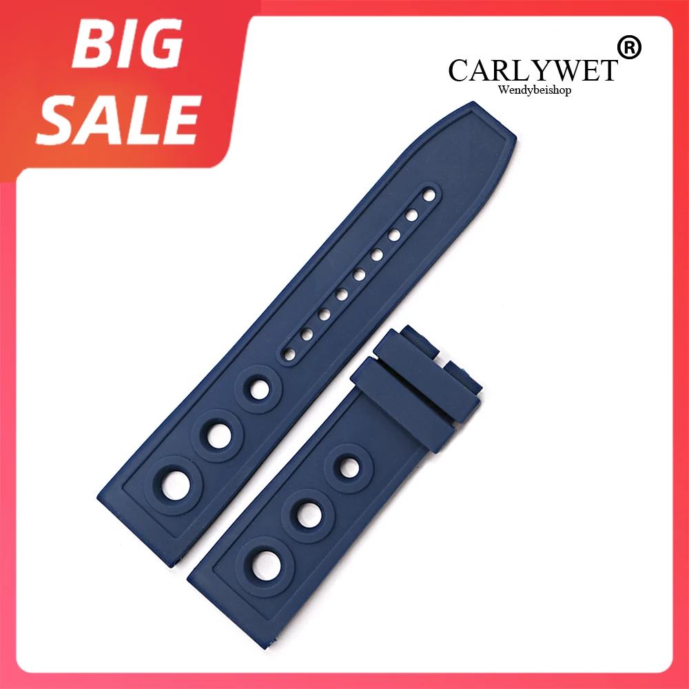 CARLYWET 22 24mm Yellow High Quality Rubber Silicone Replacement Wrist Watch Band Loops Belt For Breitling Seiko Tudor Panerai | Наручные