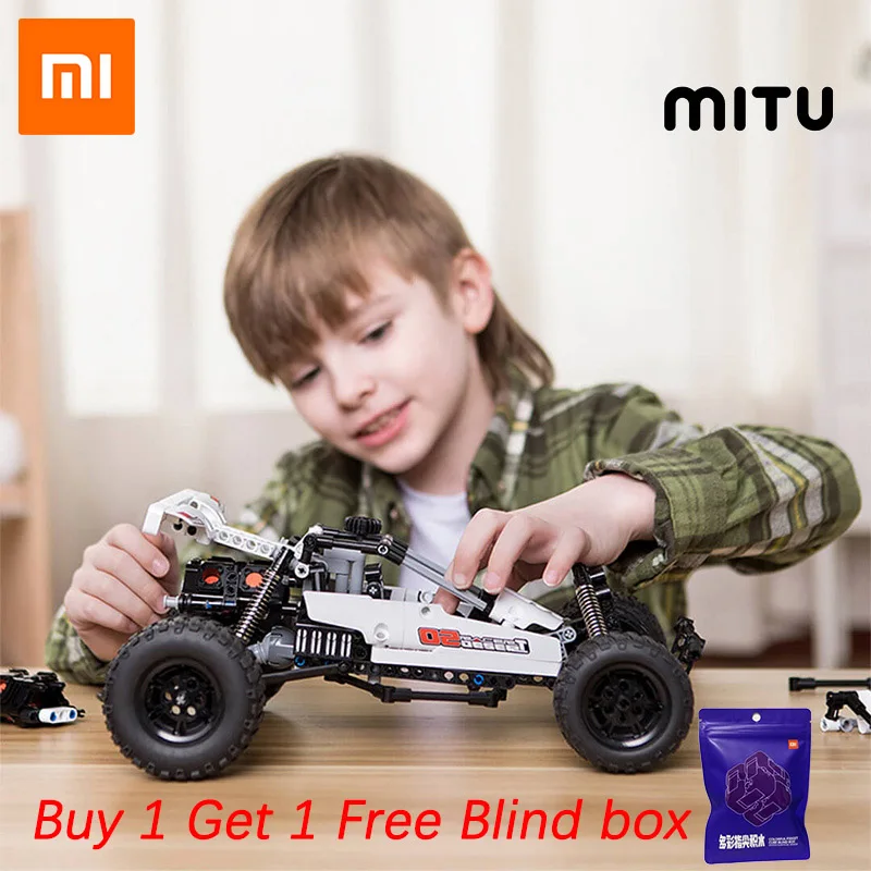 

Xiaomi Mitu Building Blocks Robot Desert Racing Car DIY Educational Toys Ackermann Steering Cylinder piston linkage Kids Gift