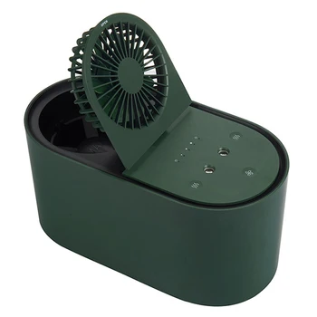 

2 in 1 Portable Mini USB Fan Humidifier Ultrasonic Cool Mist Humidifier with Personal Fan for Home Office Green