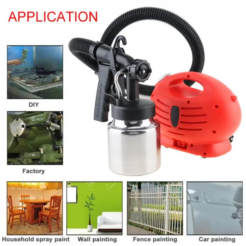 

110V / 220V 500W Adjustable Flow Electric Paint Spray Gun with 2.5mm Caliber Nozzle and Aluminum Pot