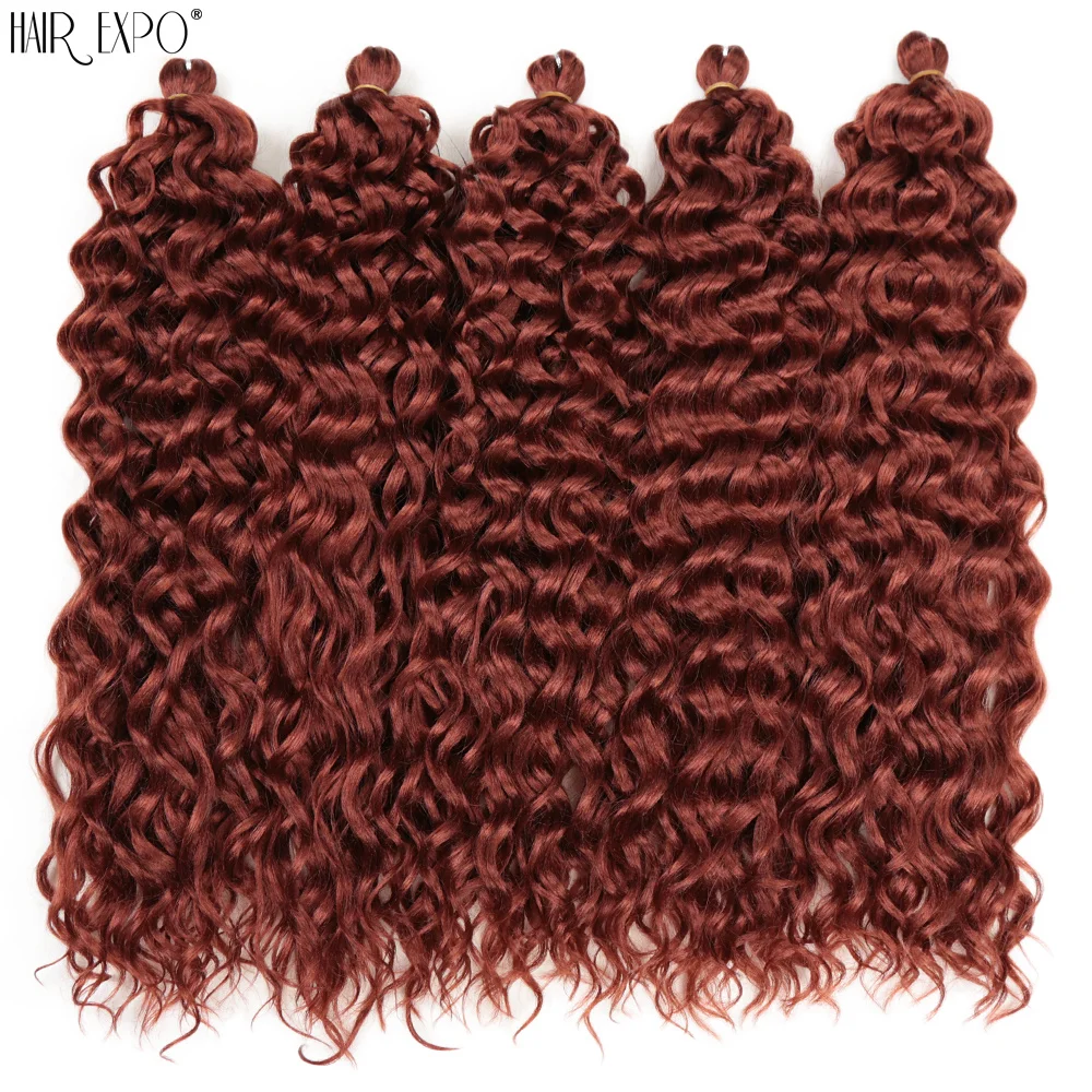 18" 24" Ocean Wave Crochet Braids Hair Synthetic Hair Hawaii Afro Curl Deep Wave Braiding Hair Extensions Water Wave Braids Hair 6