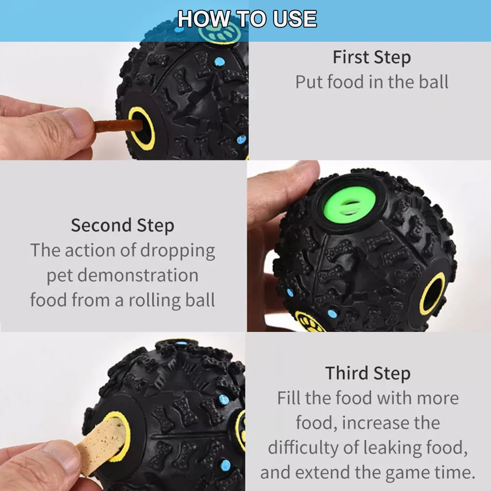 Dog Vocal Ball Pet Automatic Leaking Food Stimulating Grinding Teeth Fun Relaxing Pet Toys