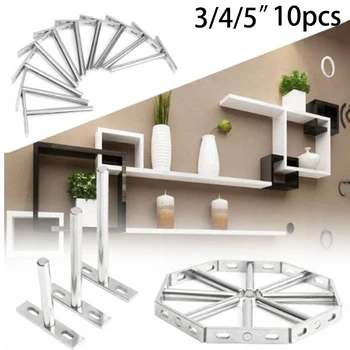 

10PCS 3/4/5inch Concealed Floating Shelf Bracket Support Cold Rolled Steel Hardware Heavy Tool For 20-30mm Thickness Shelf