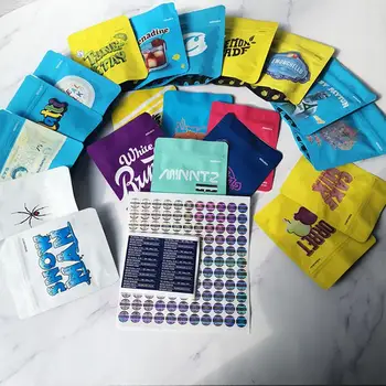 

NEW Cookies Bags Mylar Resealable 3.5g Packaging with Anti-Counterfeit Signs and Labels