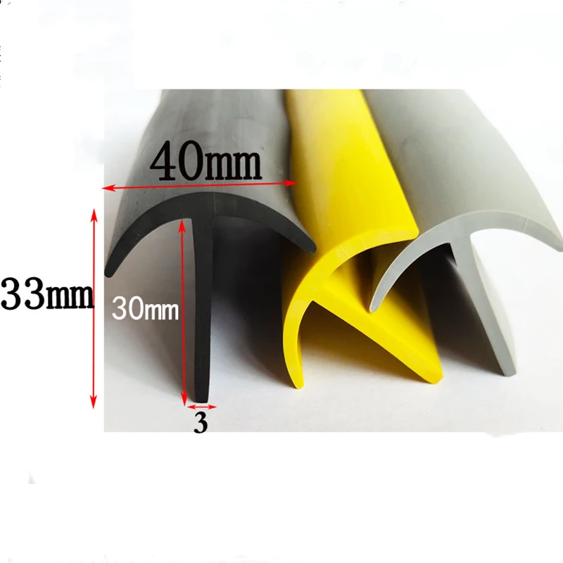 Gomma T Strip Vetro Metallo Legno Pannello Bordo Encloser Scudo Guarnizioni Auto Copertura Del Cavo Solare Fotovoltaico 40X33Mm Nero Grigio Giallo