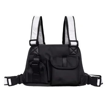 

Men Women Tactical Vest Chest Bag Strap Radio Harness Chest Front Backpack Holster Military Vest Chest Bag Pocket Pack Holster