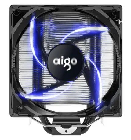 Aigo 120 мм 4pin вентилятор процессора кулер 4 тепловых труб кулер для центрального процессора для AMD Intel 775/115/AM3/AM4 синий светодиодный бесшумный ЦП Вентилятор охлаждения - Цвет лезвия: Синий
