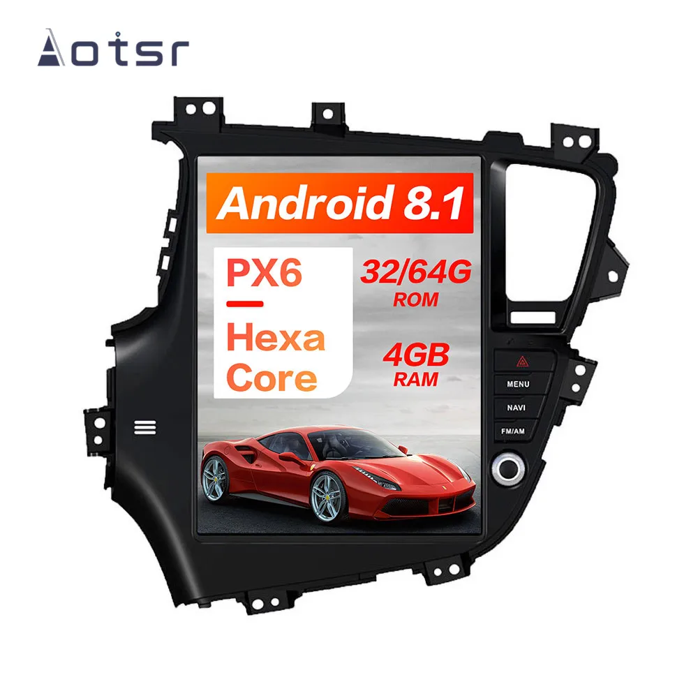 PX6 4 Гб ОЗУ Тесла стиль Android 8,1 Автомобильный gps навигация для KIA Optima KIA K5 2010-2013 Мультимедиа Видео автомобильный радиоприемник проигрыватель ISO lcd