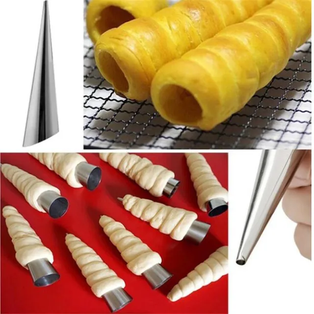 5Db/Set Konyha Rozsdamentes Acél Sütő Kúp Kúrt Tészta Tekercs Torta Penész Spirál Sült Croissants Csövek Süti Desszert Szerszám - Image 2