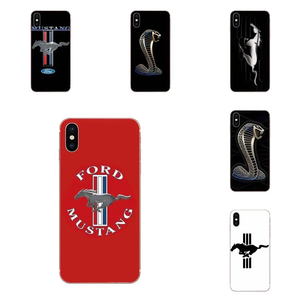 

For Apple iPhone 4 4S 5 5C 5S SE 6 6S 7 8 Plus X XS Max XR Rubber TPU Soft Phone Accessories Cover Case Mustang Car Logo