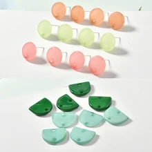 Стиль цветной принт геометрические акриловые круглые/полукруглые украшения Модные женские серьги diy ювелирные изделия серьги аксессуар