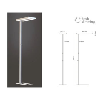 

V-TAC JF8526 floor lamp Led floor lamp modern White switch wheel Corner square dimmable 80W high 195cm SKU-8