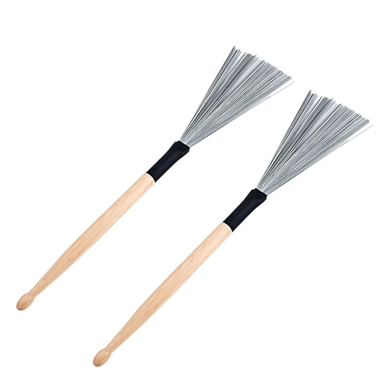 ABLB 2Pcs Drum Brush Steel Wire Stick for Jazz Drum Stick Musical