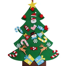 DIY войлочная Рождественская елка новогодние подарки Детские игрушки искусственное дерево настенные подвесные украшения Рождественское украшение для дома