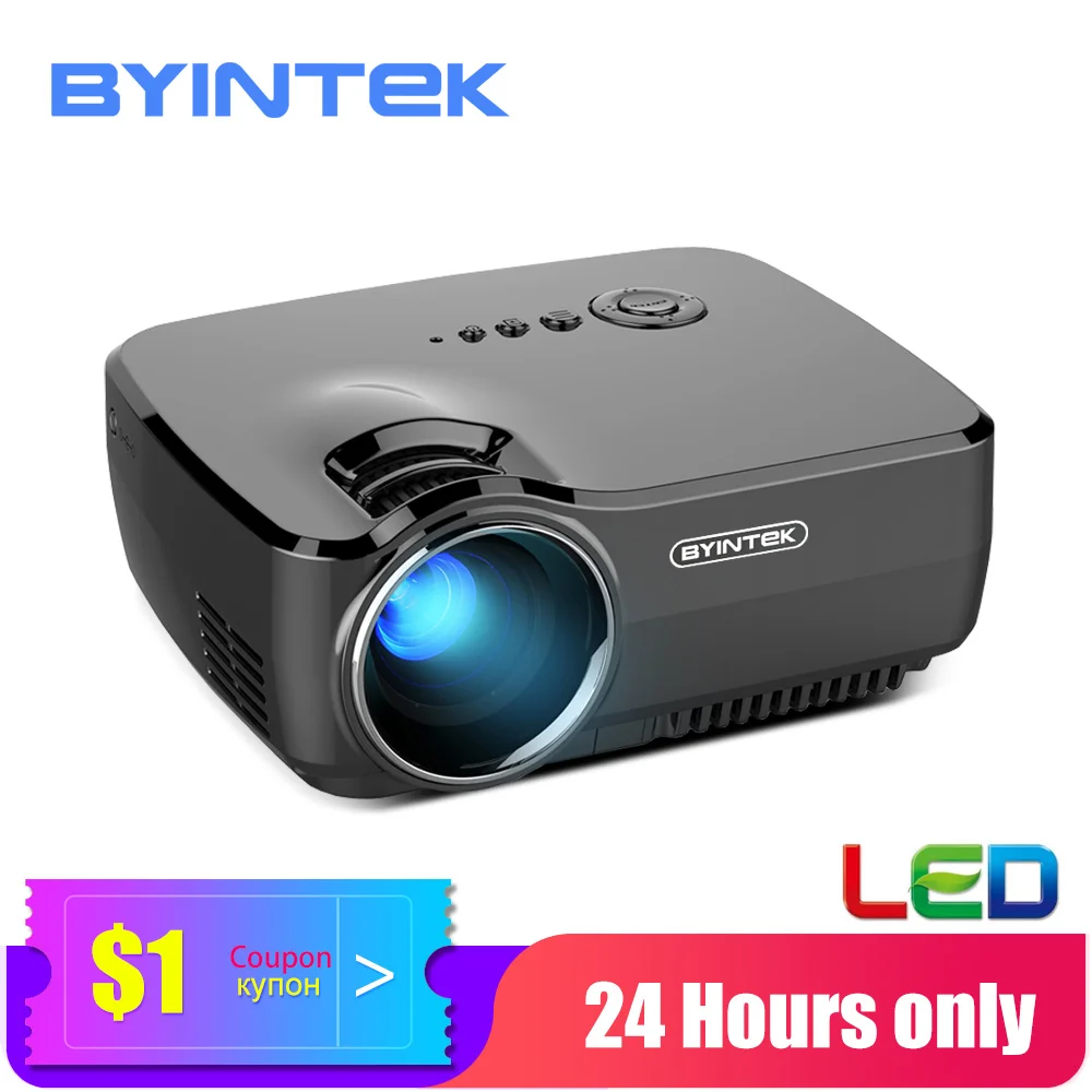 Мини проектор BYINTEK GP70 портативный для домашнего кинотеатра светодиодный 1080P 3D