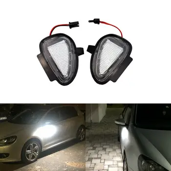 

2pcs Car LED Side Mirror Rear View Under Puddle Light Lamp For Golf MK6 2010-2014 Car Accessories Side Mirror Puddle Lights