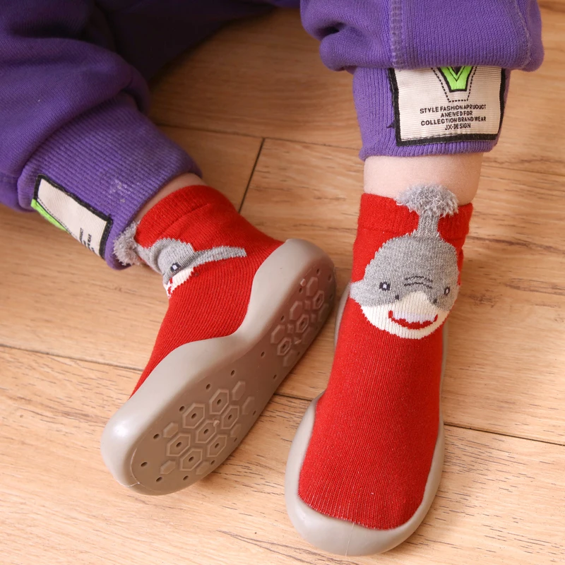 Chidren Slipper Fashion Toddler Anti-slip Comfortable Kids Rubber Sock Baby Casual Shoes Knitted Soft Infant First Walker baby shoes soft sole shoes