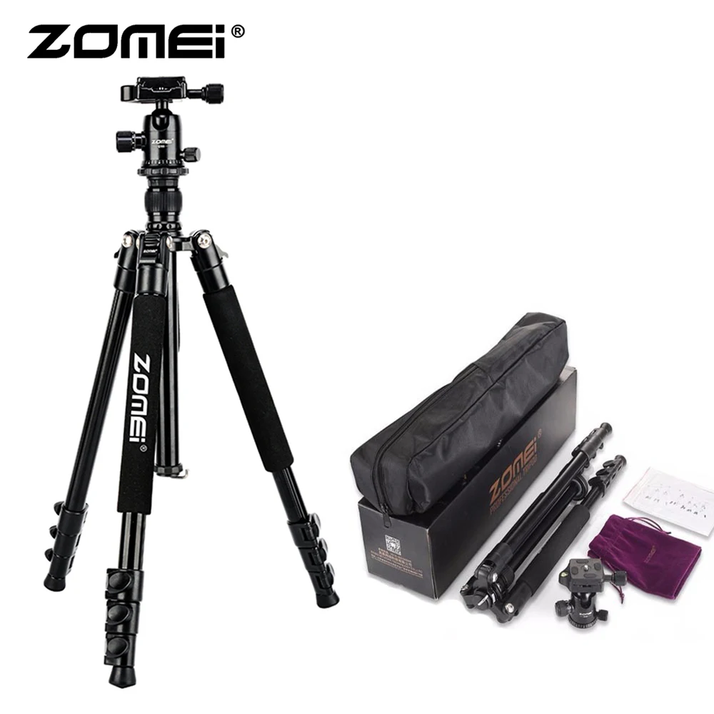 Ceny ZoMei Q555 lekki statyw przenośna kamera podróżna stojak z 360 stopni głowica kulowa i torba do noszenia dla SLR cyfrowy aparat fotograficzny dslr