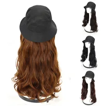 Шляпы парики для женщин длинные вьющиеся волны парик крышка термостойкие парики косплей синтетические парики WH998