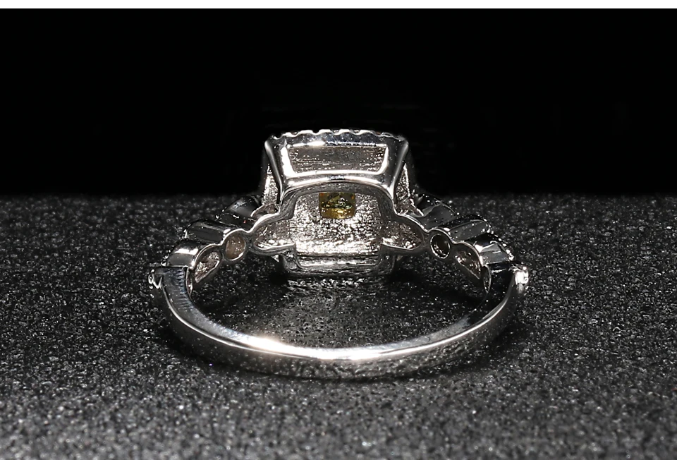 Bague Ringen, Трендовое серебро 925, Ювелирное кольцо с камнями для женщин, Геометрическая площадь, белый, желтый, розовый, AAA циркон, женские вечерние подарки