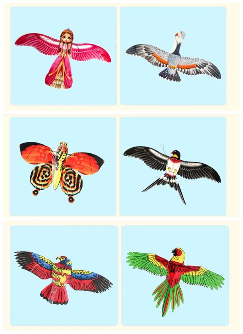 Free shipping dynamic 3d eagle kite fishing rod line movable wings flying  outdoor toys for kids kite animal kites factory new