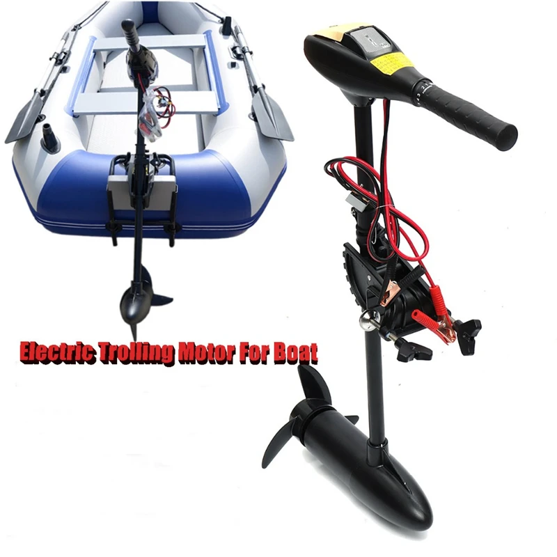 YIYIBYUS 12V 80lbs Outboard Thruster Electric Trolling Motor Fishing Boat Brush Motor Outboard Motor Engine Inflatable Boat Electric Trolling Motor 800W New