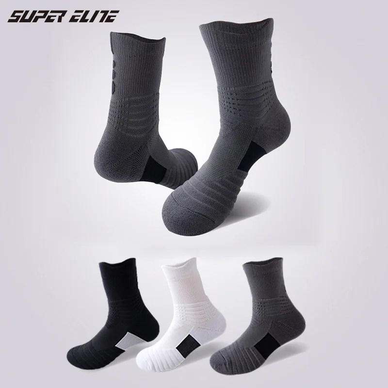 

2019 New Style Sports Socks Towel Bottom Tube Any Terry-Loop Hosiery Sweat Absorption Shock Absorption Elite Basketball Socks