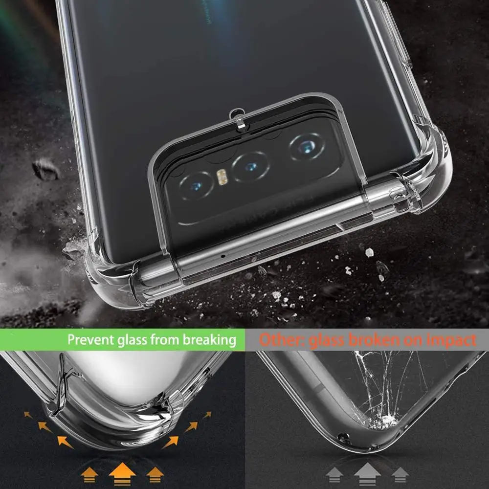 Phone Case Case for Zenfone 7 ZS670KS Shockproof Durable Soft TPU Reinforced Corners Cover for Asus Zenfone 7 ZS670KS Pro ZS671KS