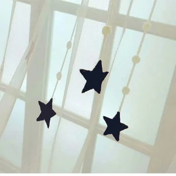 

Custom Curtains for Living Room Bedroom New White Stars Embroidered Transparent Mesh Curtains Fashion curtains for bedroom