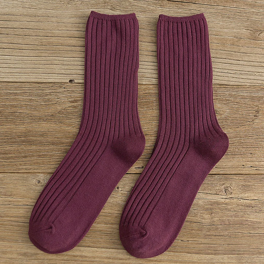 Чулки гольфы женские однотонные осенние носки повседневные хлопковые носки теплые высокие носки чулки Z5