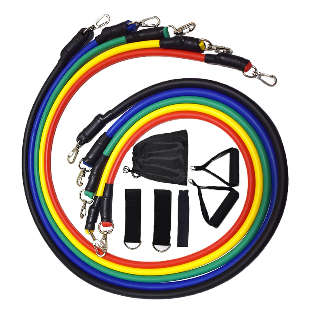 11 Pieces Resistance Bands Set with Foam Handles Workout Bands Kit Gym Fitness Equipments Resistance Bands